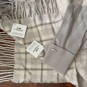 Coach scarf and gloves set. Never worn, tags on!